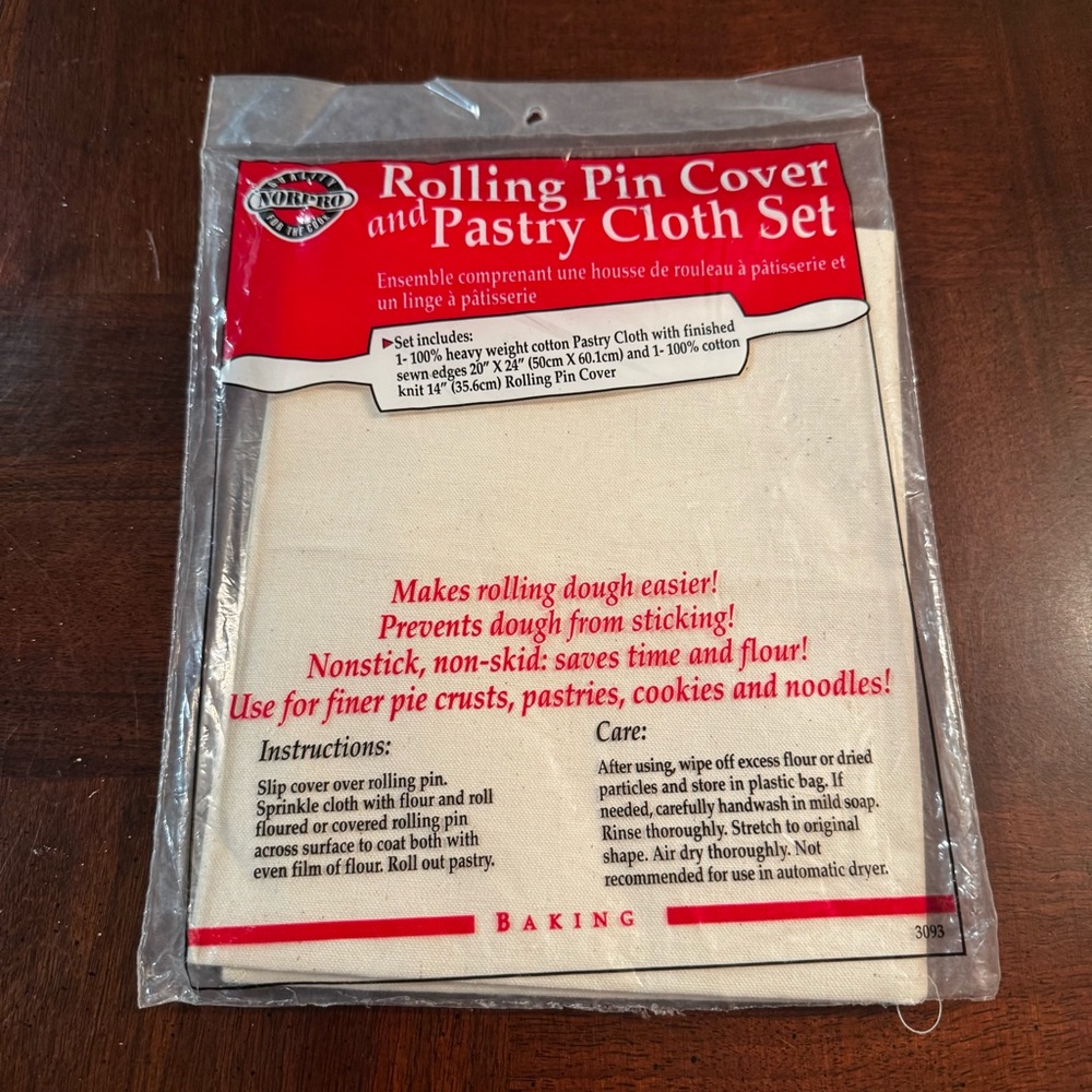 NorPro Quality for the Cook Rolling 100% Cotton Rolling Pin Cover New